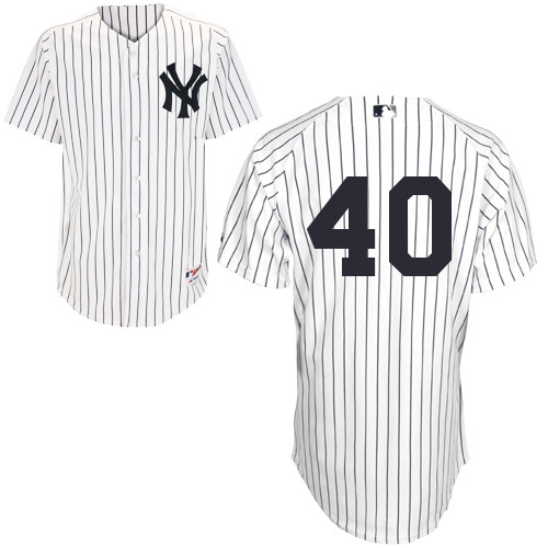 Eury Perez #40 MLB Jersey-New York Yankees Men's Authentic Home White Baseball Jersey - Click Image to Close